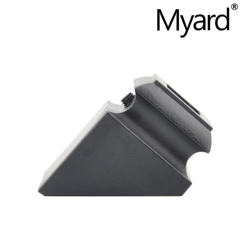 Myard Pitch Angled Slant Shoes with Screw Furniture for 1/2 Inches Square Iron Stair Deck Balusters, 44 Inches 10-Pack (Satin Black) - Image 3